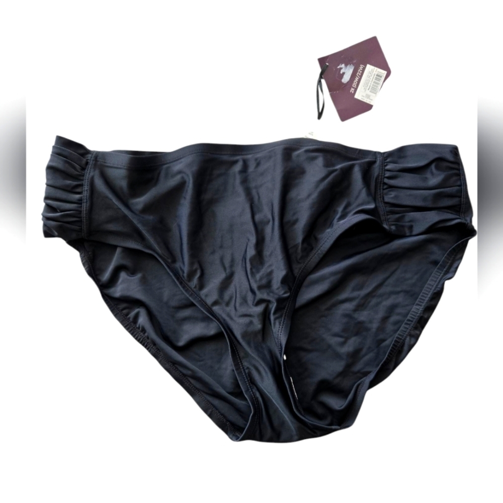 NWT Ava & Viv Black Ruched Bikini Bottoms 2XL